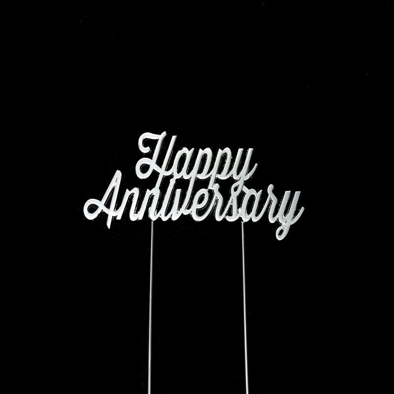 Silver Plated HAPPY ANNIVERSARY Cake Topper - 19cm