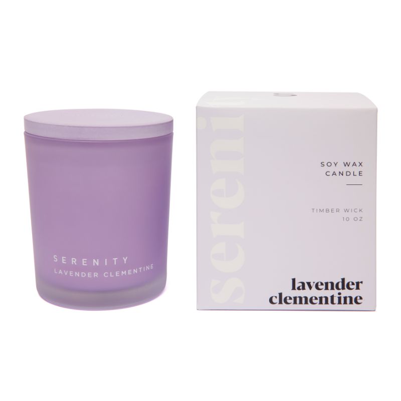 Serenity Lavender Clementine Timber Wick Soy Wax Candle - 283g