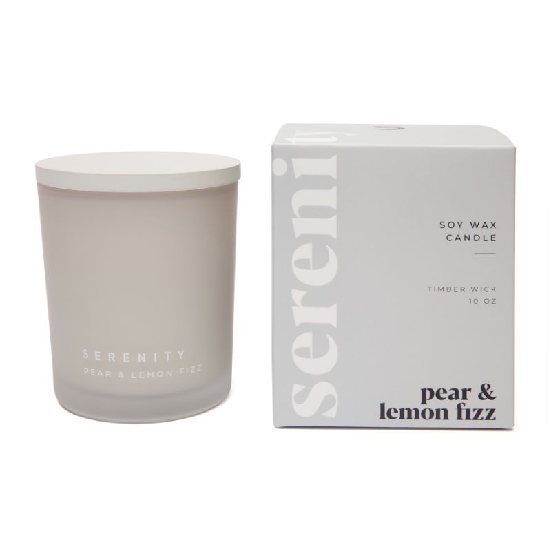 Serenity Pear & Lemon Fizz Timber Wick Soy Wax Candle - 283g