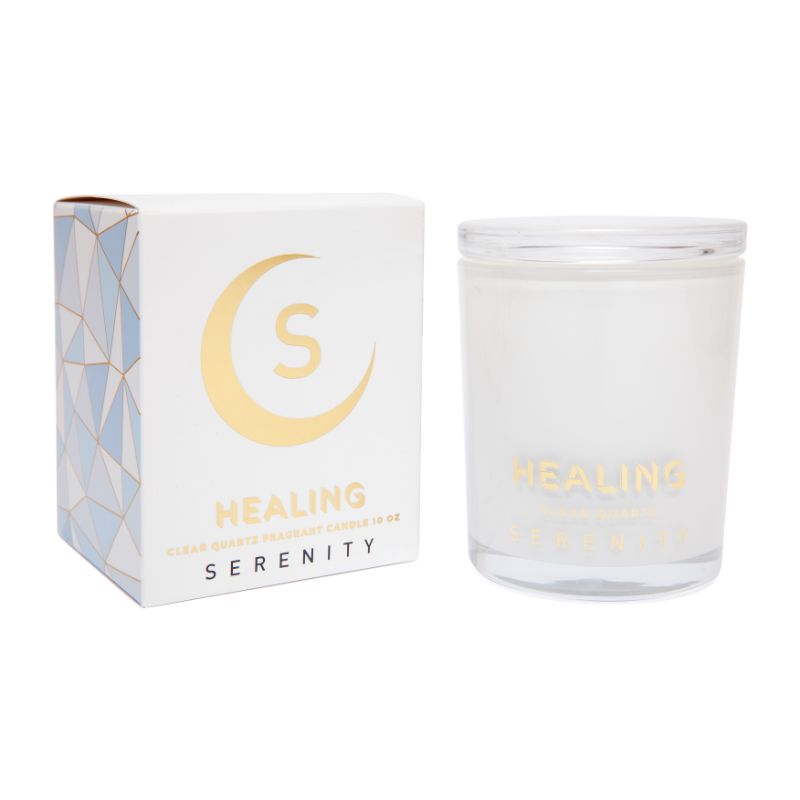 Serenity Crystal Healing Clear Quartz Candle - 300g