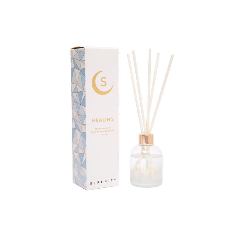 Serenity Crystal Healing Clear Quartz Fragrance Reed Diffuser - 150ml