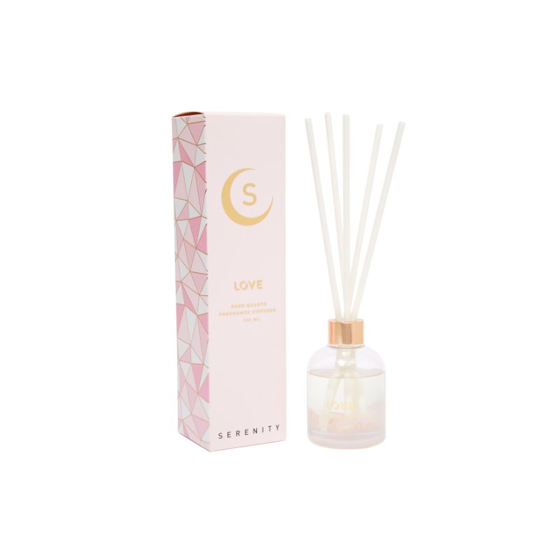 Serenity Crystal Love Rose Quartz Fragrance Reed Diffuser - 150ml