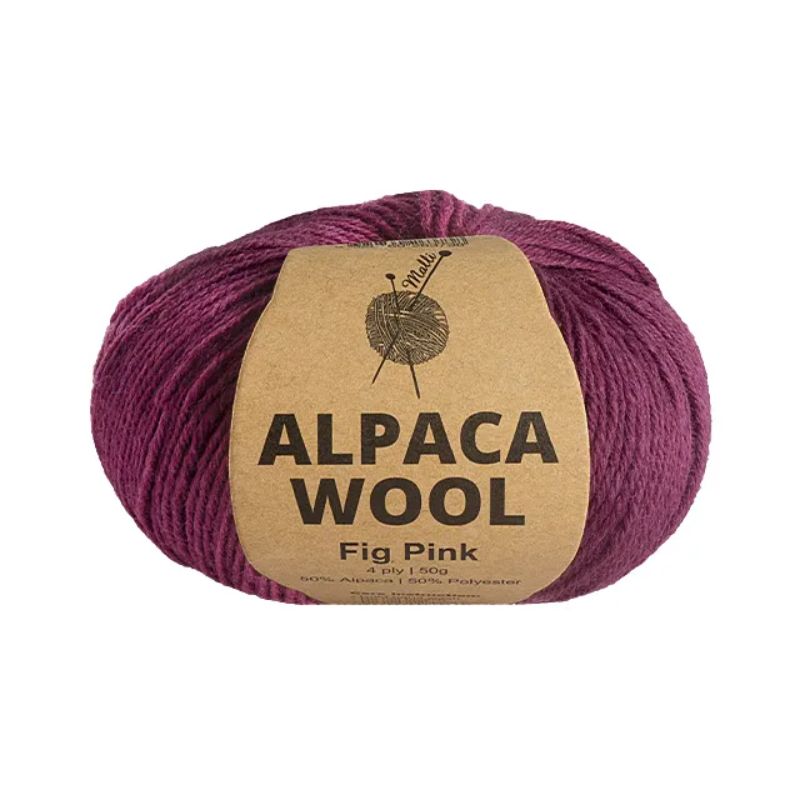 Fig Pink Alpaca Wool Mix Yarn - 50g