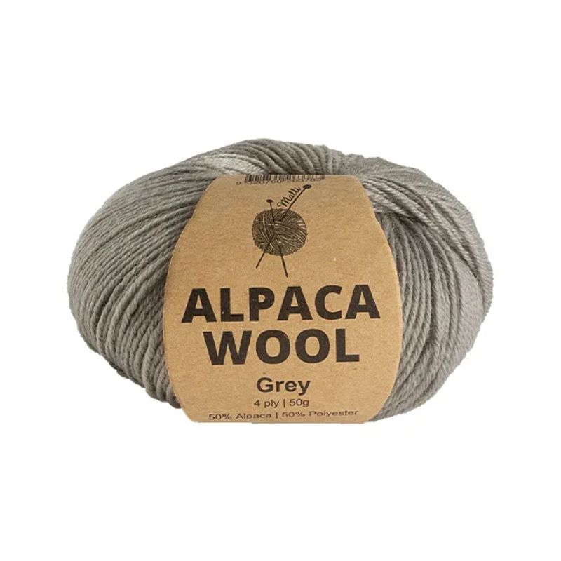 Grey Alpaca Wool Mix Yarn - 50g