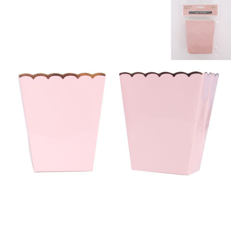 6 Pack Pink Favor Boxes - 11cm x 9.5cm