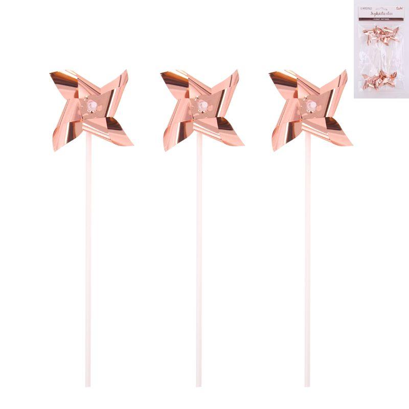 6 Pack Rose Gold Windmill Topper