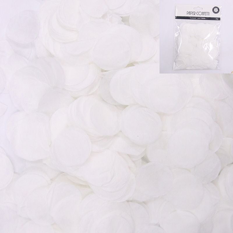 White Paper Confetti 25mm - 20g