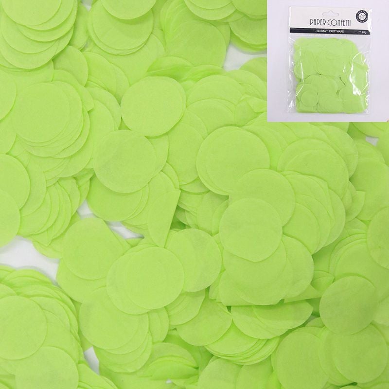 Lime Paper Confetti 25mm - 20g