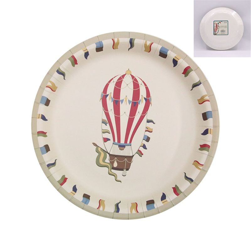 12 Pack Hot Air Balloon Plate - 23cm