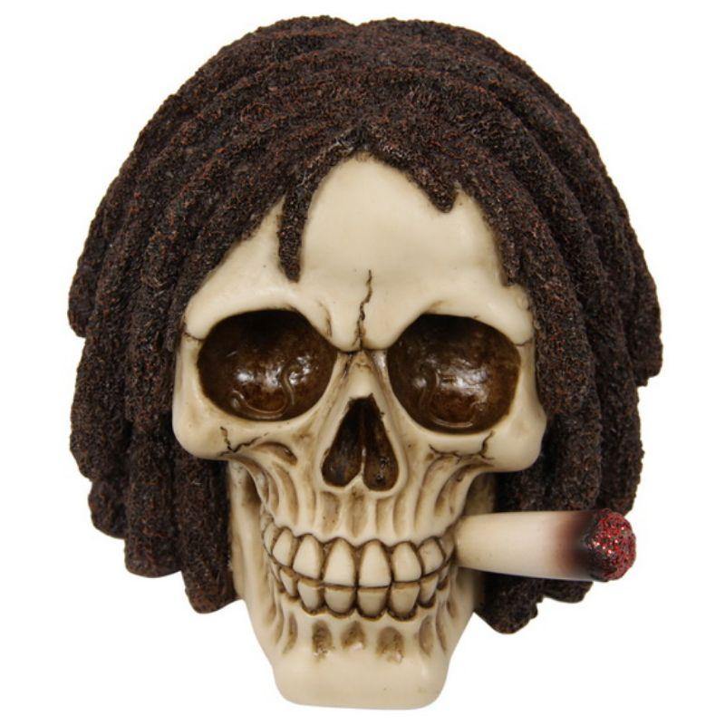 Bob Marley Rasta Skull with Lit Blunt - 14cm - The Base Warehouse