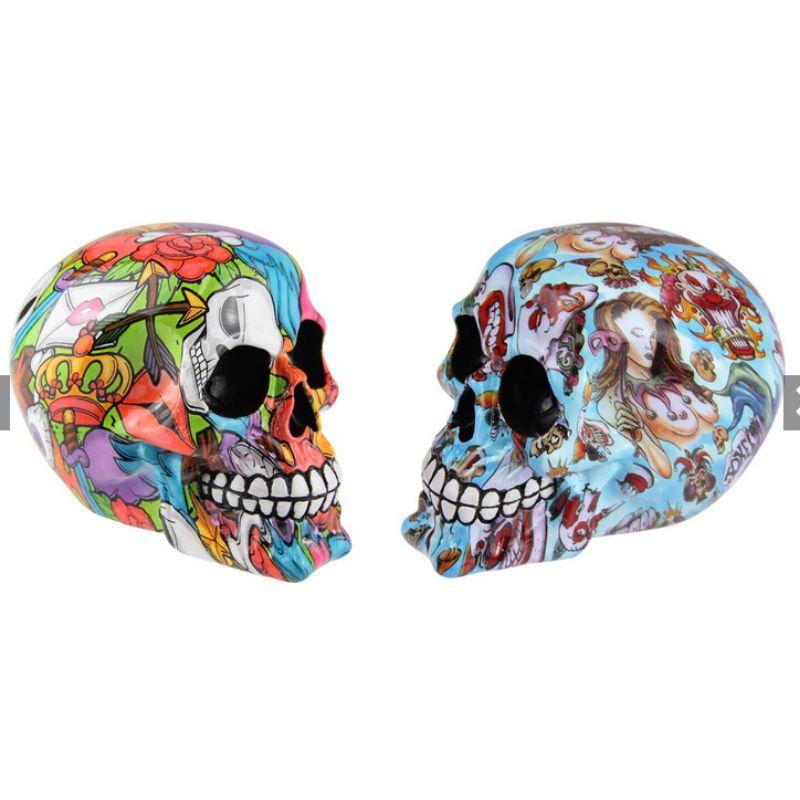 Skull with Funky Design - 12cm