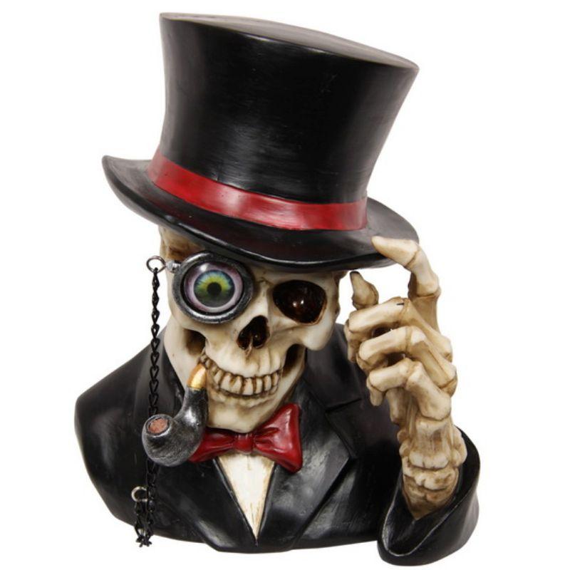 Steampunk Skull Gent with Monocle - 24cm