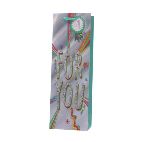 For You Wine Bag With Iridescent Hot Stamp