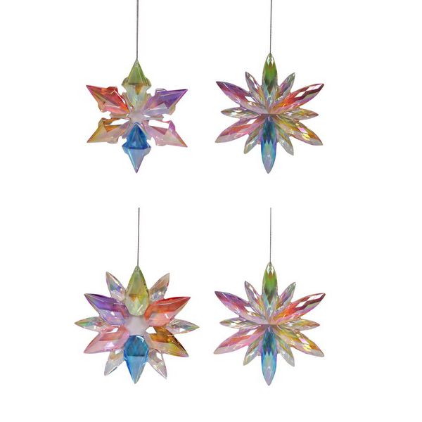 Pearlised Rainbow Snow Flake - 12cm