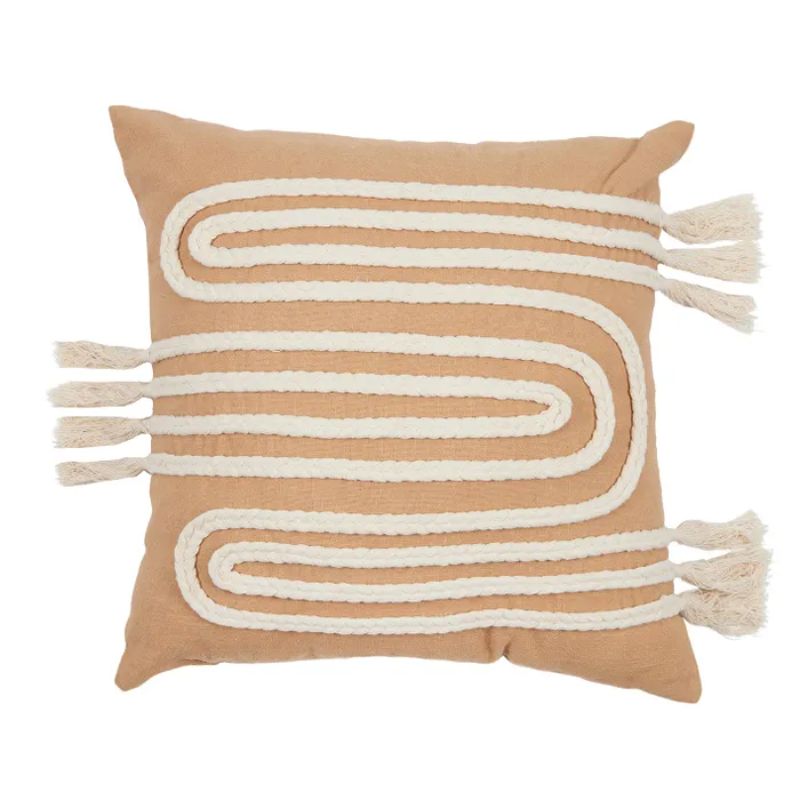 Tan Uno Cotton Cushion - 50cm x 50cm