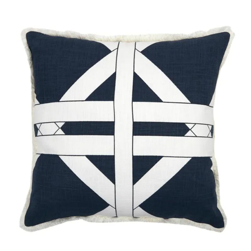 Blue & White Versailles Square Cotton Cushion - 50cm x 50cm