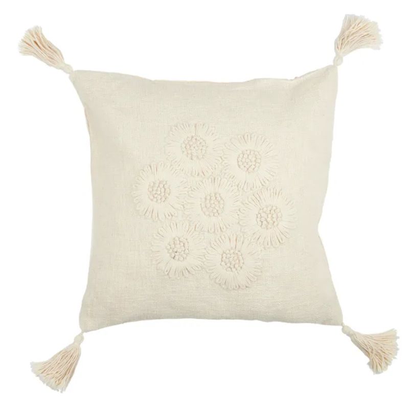 Cream Versailles Square Cotton Cushion - 50cm x 50cm