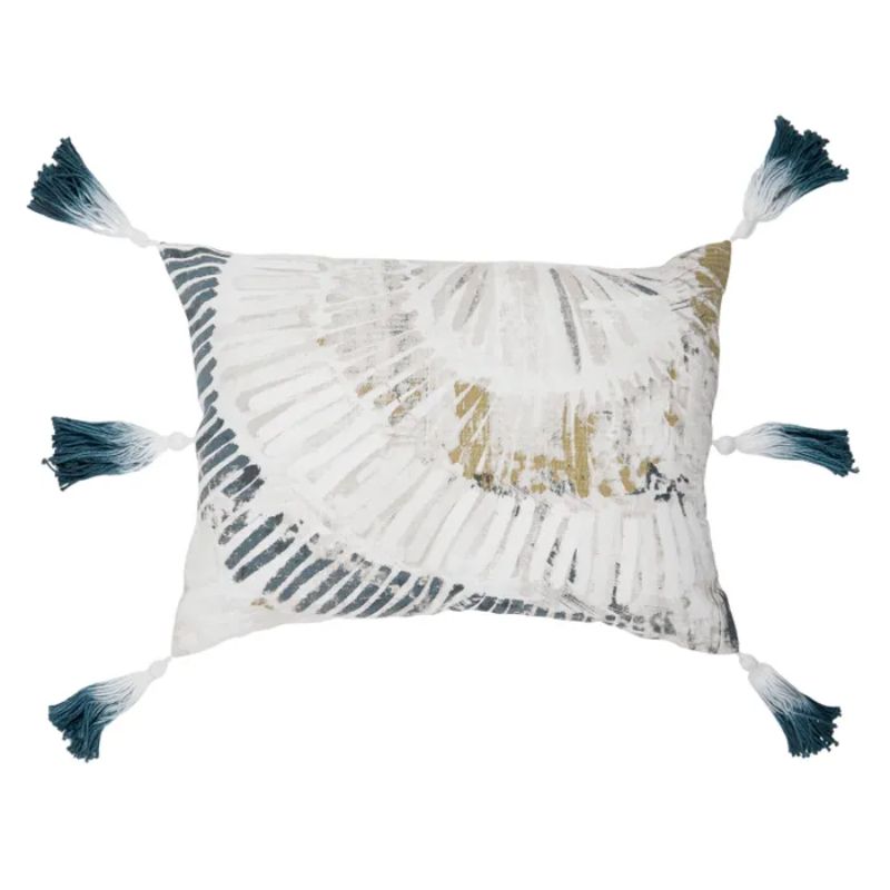 Blue & Natural Bicheno Cotton Cushion - 35cm x 50cm