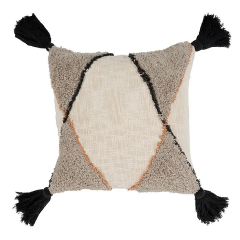 Natural & Black Almasi Cotton Cushion - 50cm x 50cm