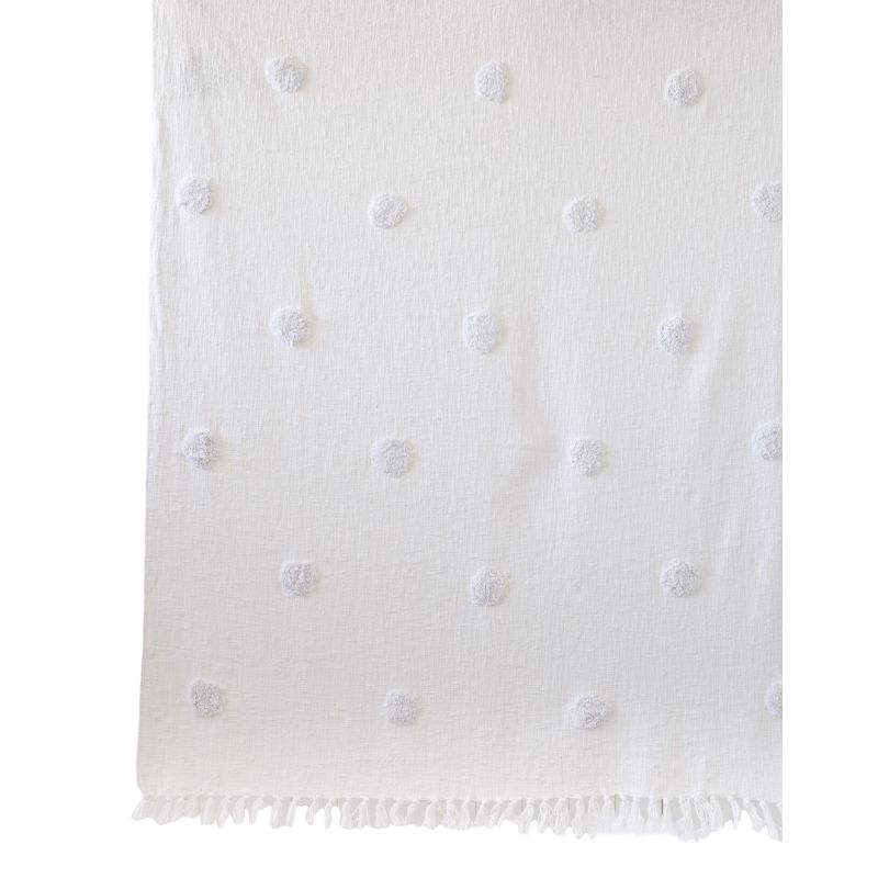 White Belvidere Throw Blanket - 125cm x 150cm