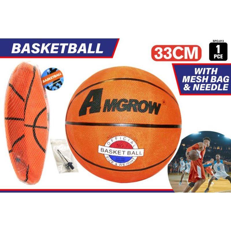 Orange Basketball with Mesh Bag & Needle - 33cm