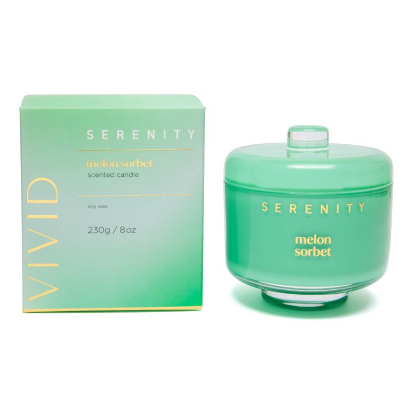 Serenity Vivid Melon Sorbet Soy Wax Scented Candle - 230g