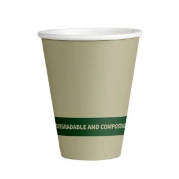 25 Pack Brown Single Wall Compostable Coffee Cup - 250ml