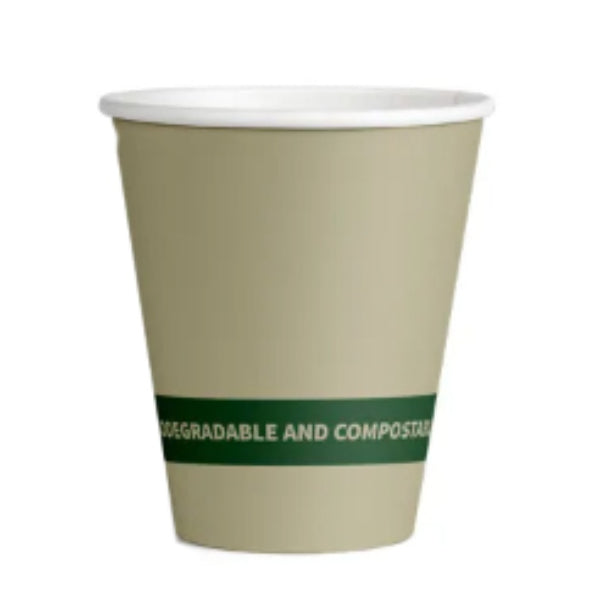 25 Pack Brown Single Wall Compostable Coffee Cup - 350ml