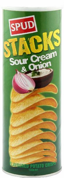 Spud Stacks Chips Sour Cream & Onion - 100g