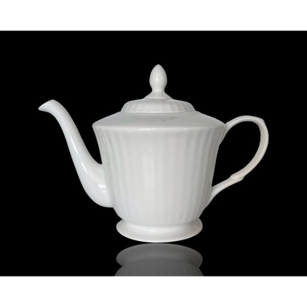 White Bone China Acorn Teapot - 950ml