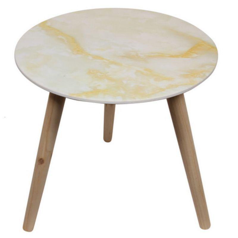 Marble Look Grey MDF Table - 40cm x 40cm - The Base Warehouse