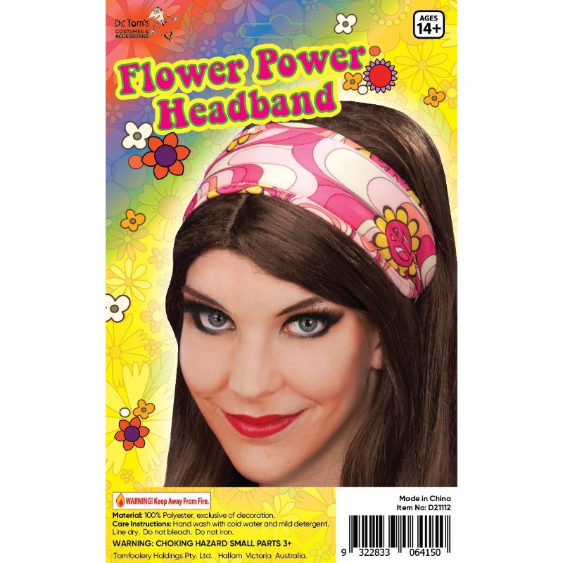 Pink Floral Flower Power Headband