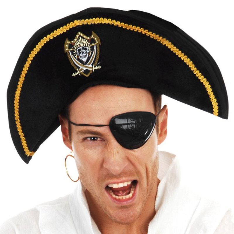 Black Pirate Hat - One Size Fits Most