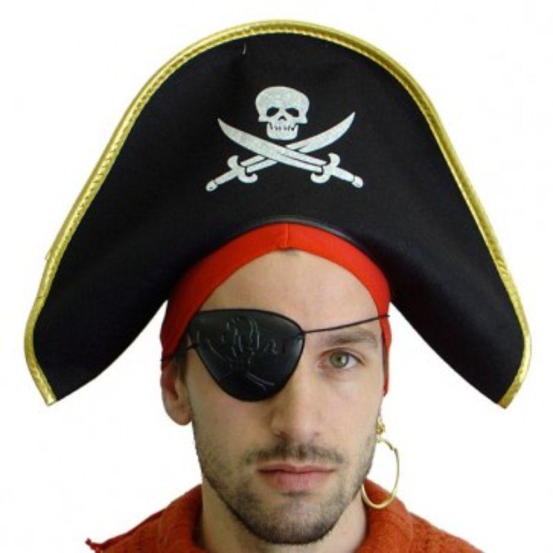 Pirate Hat Felt with Gold Trim
