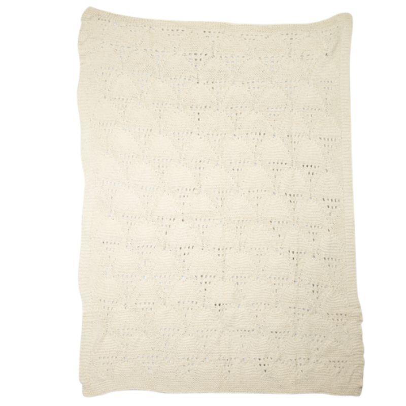 Oat Hand Knitted Cotton Throw - 125cm x 150cm - The Base Warehouse