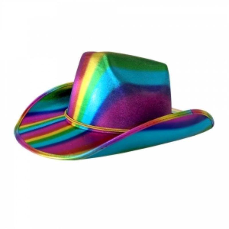 Metallic Rainbow Cowboy Hat - The Base Warehouse