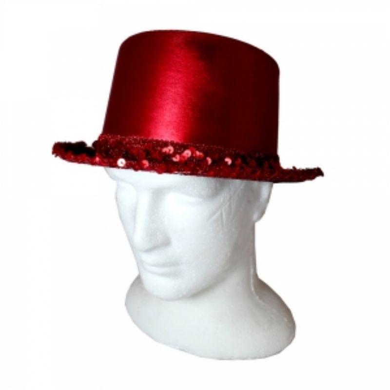 Red Satin Top Hat | The Base Warehouse