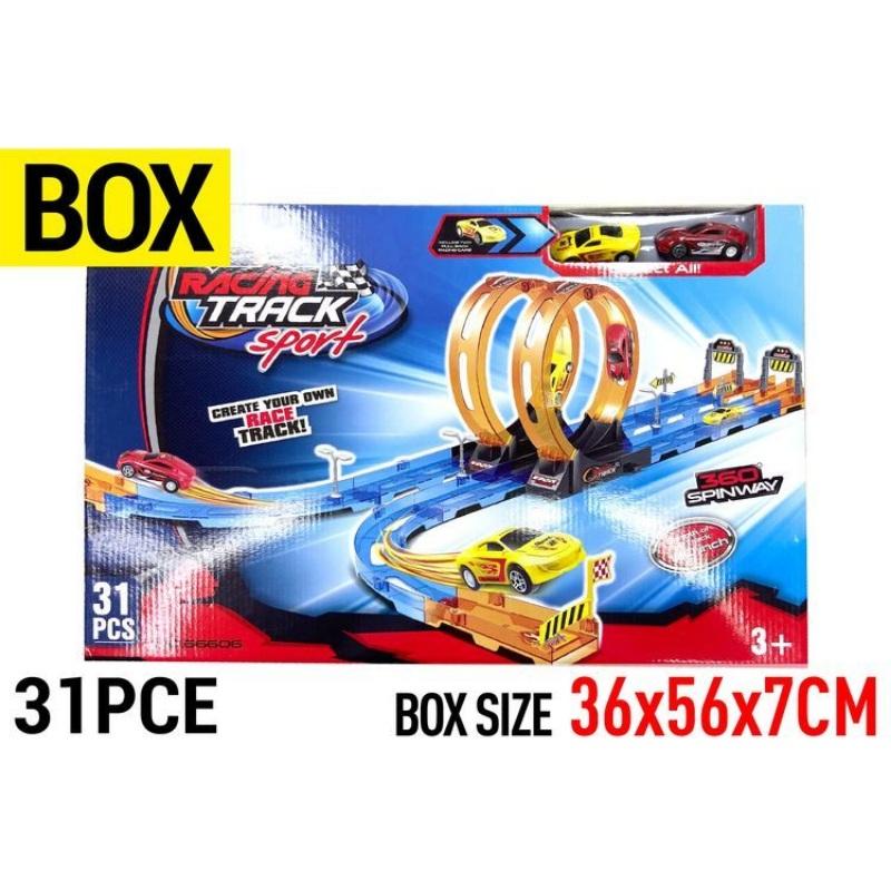 Racing Track Sport Double Loop with 2 Cars | The Base Warehouse