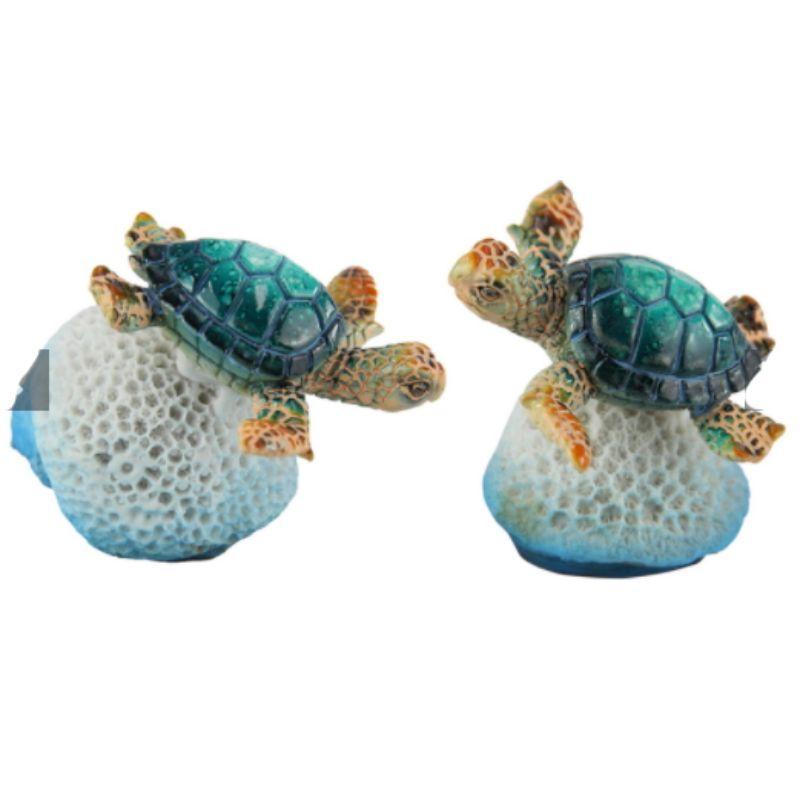 Blue Turtle on Coral - 9cm