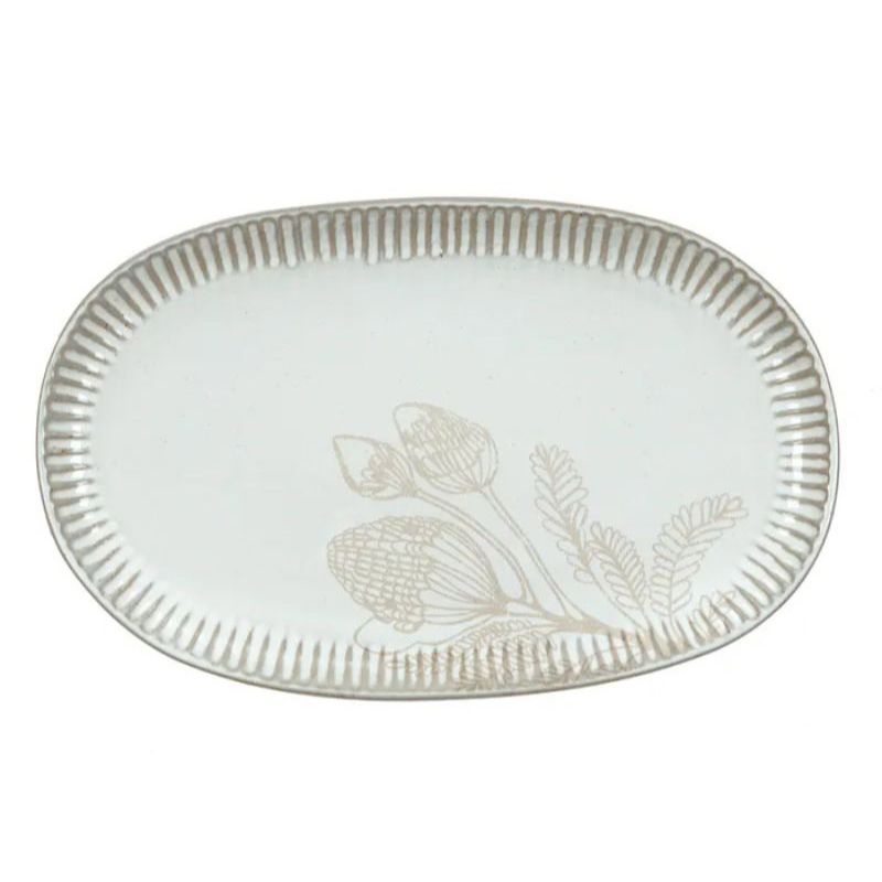 White Wilde Ceramic Oval Platter - 24.5cm x 39cm