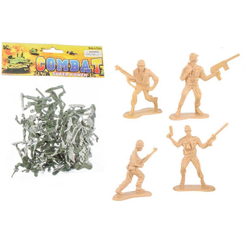 36 Pack Brown & Green Assorted Colours Soldier Set
