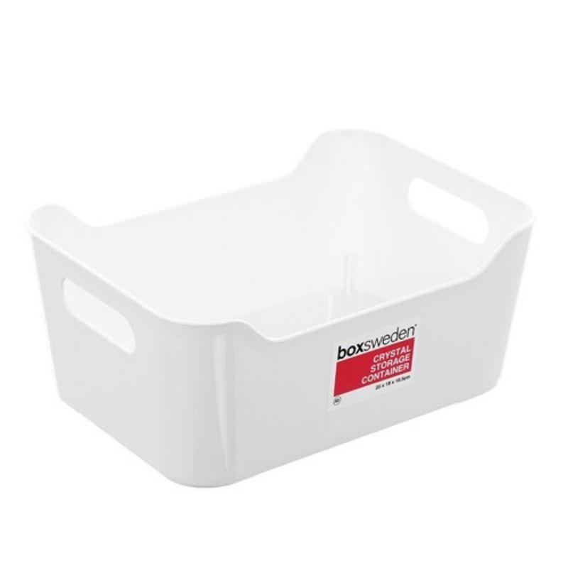 CRYSTAL STORAGE CONTAINER MED25X18X10.5CM WHITE