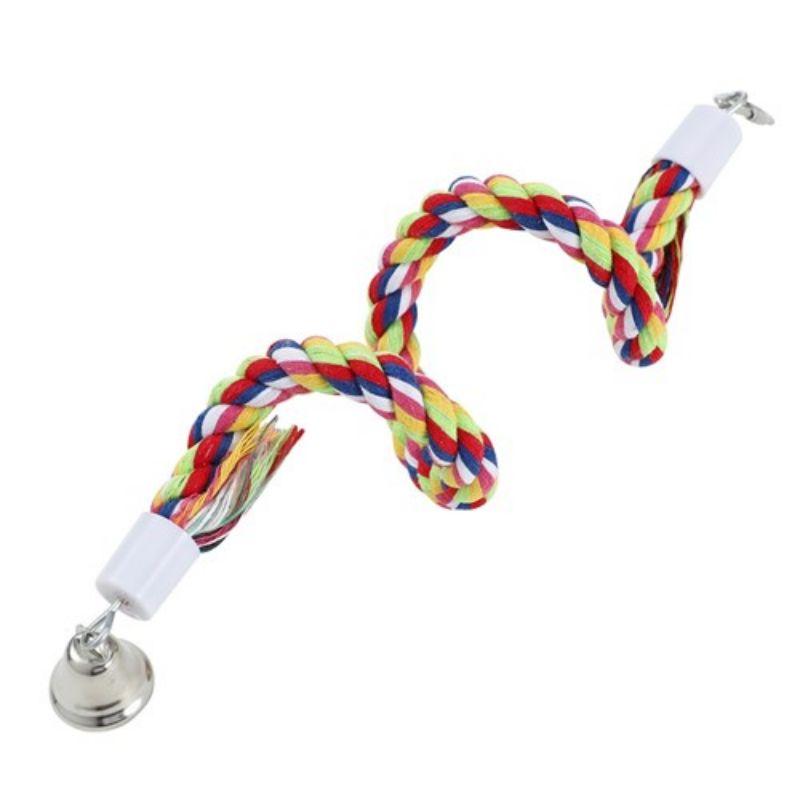 Parrot Spiral Rope Toy with Bell - 50cm x 2cm