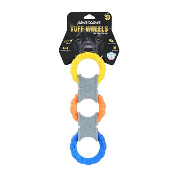 Tuff Wheels Three Ring Chew Toy - 29cm x 9cm
