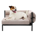 Load image into Gallery viewer, Medium Linen Beige Elevated Sofa Pet Bed - 64.5cm x 49cm x 38.5cm
