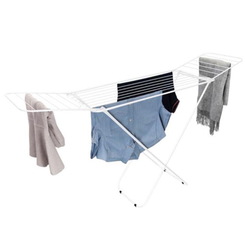 White Winged Clothes Airer 21 Rails - 180cm x 50cm x 105cm