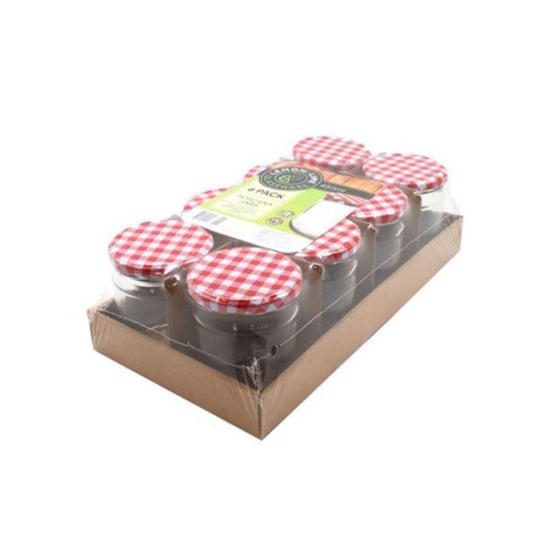 8 Pack 450ml Toscana Glass Conserve Jars - 10cm x 8.5cm - The Base Warehouse
