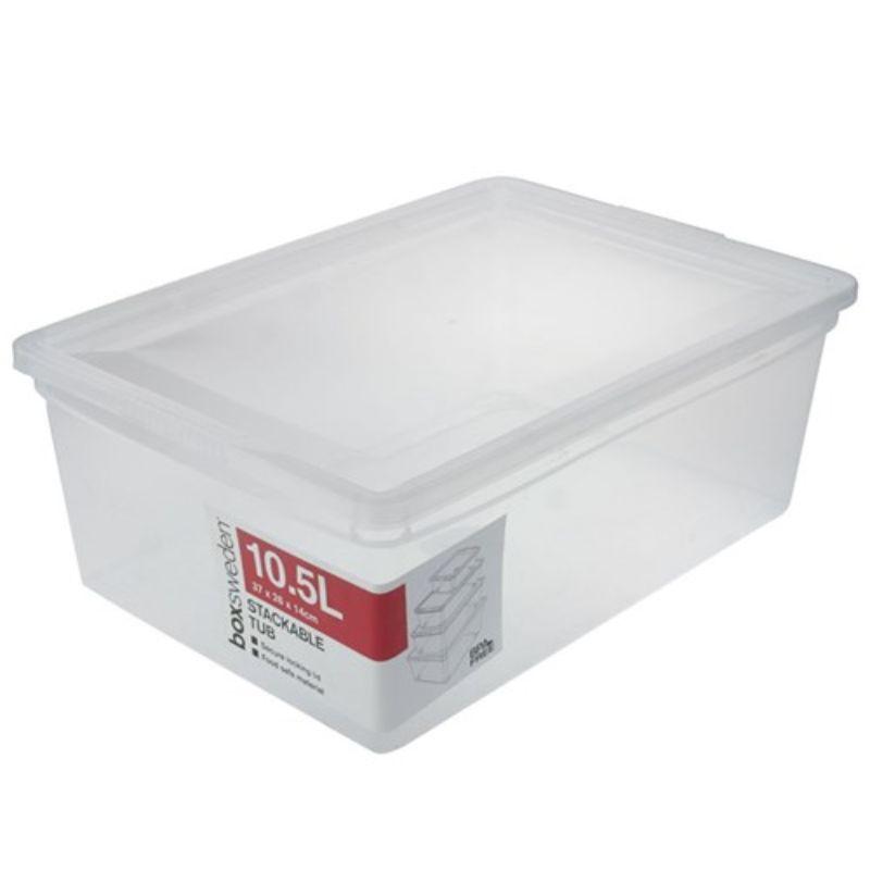 Clear Essentials Stackable Box 10.5L - 36cm x 26cm x 13.5cm