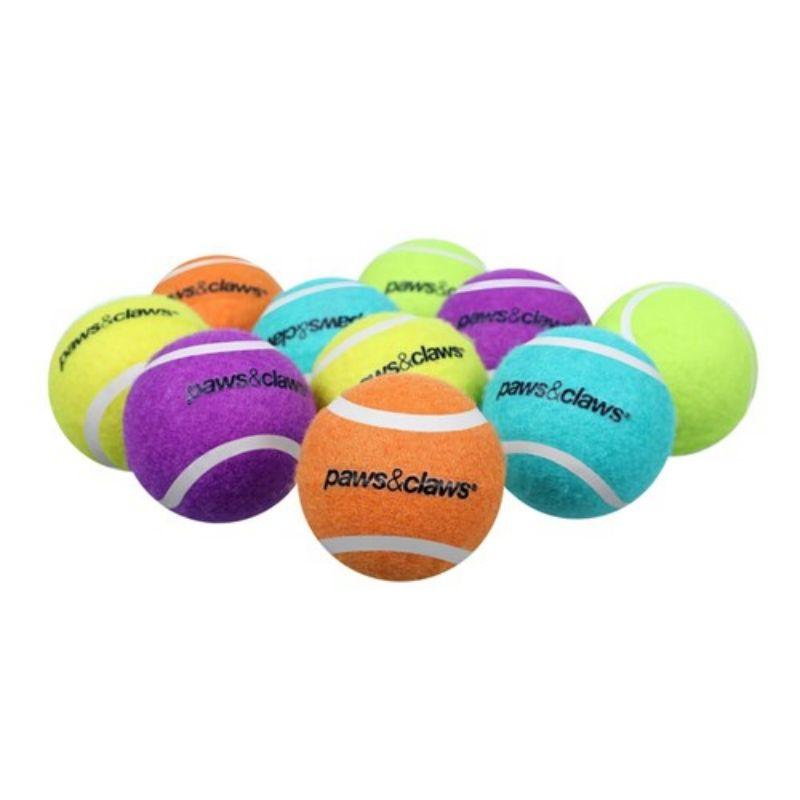 10 Pack Solid Colour Pet Tennis Balls - 6cm