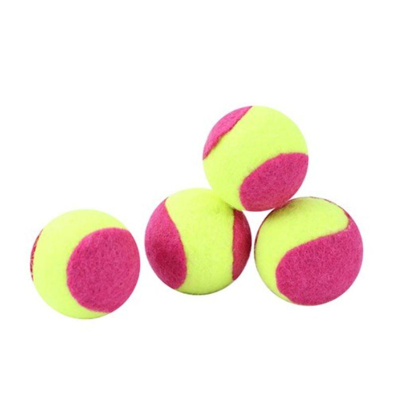 4 Pack Pink Mini Felt Catnip Tennis Balls